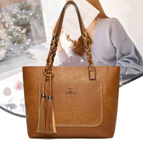 Women Faux Leather Handbags Tote Shoulder Bag Messenger Satchel Crossbody Purse